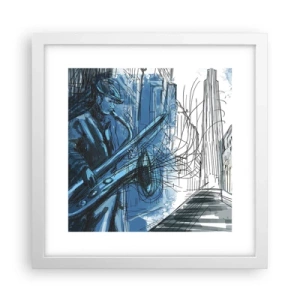 Plakat w białej ramie - Miejska rapsodia - 30x30 cm
