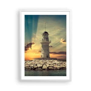 Plakat w białej ramie - Światło - Dobro - Piękno - 50x70 cm