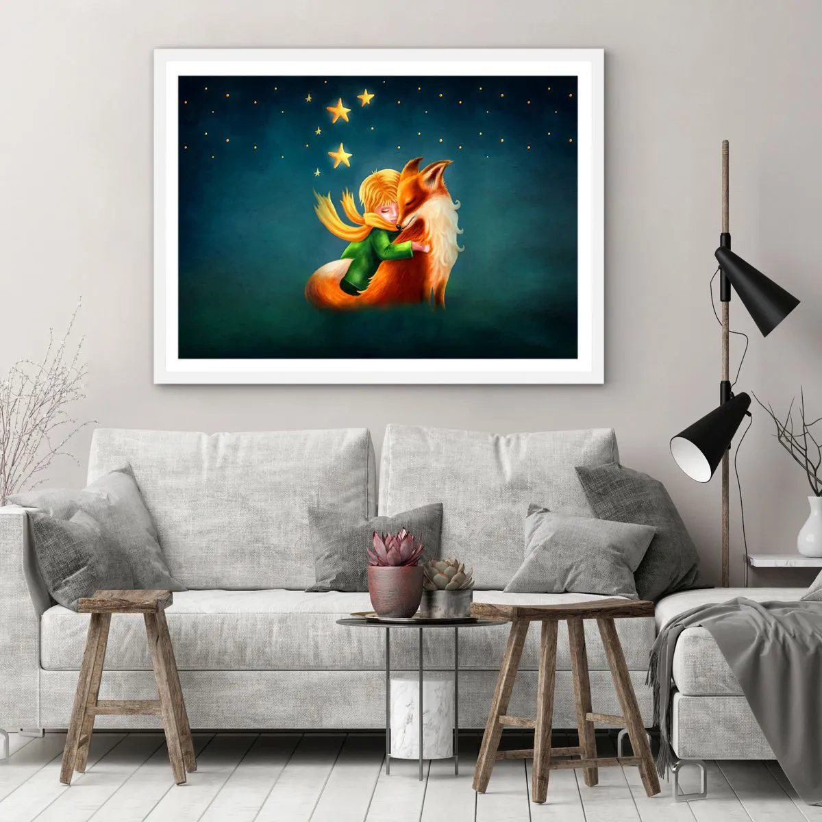 Plakat w białej ramie - Mały Książę - 40x30 cm