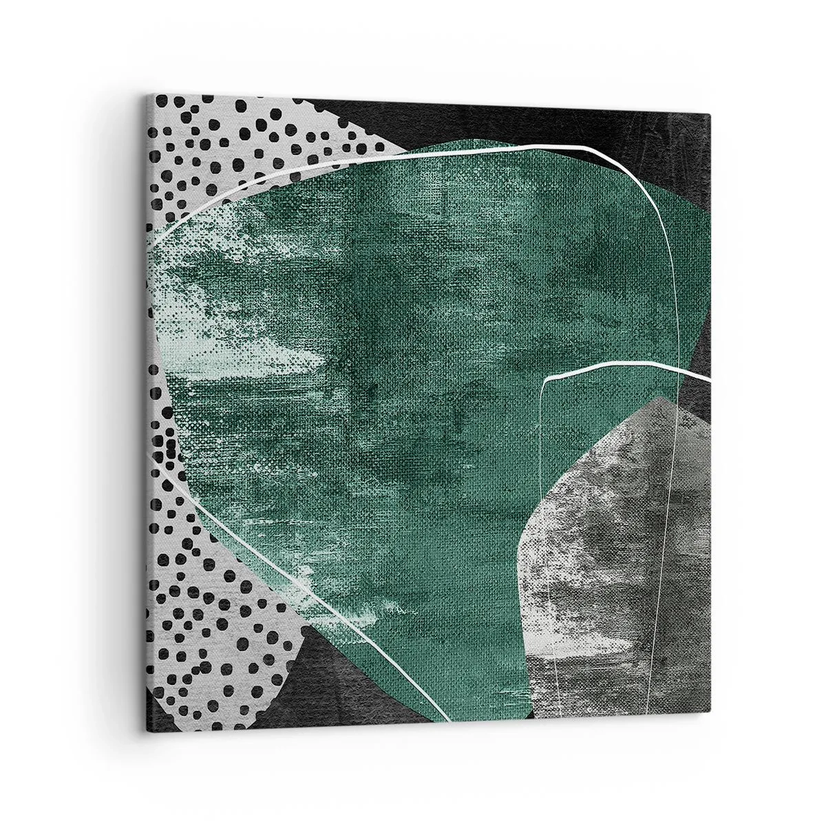 Obraz na płótnie - Barwna abstrakcja z płatkiem złota - 50x50 cm