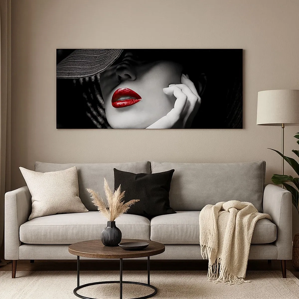 Obraz na płótnie - Studium w szkarłacie - 100x40 cm