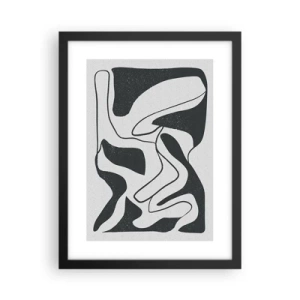 Plakat w czarnej ramie - Abstrakcyjna zabawa w labiryncie - 30x40 cm