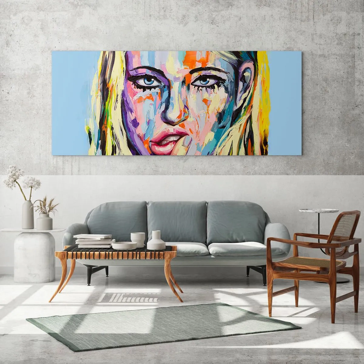 Obraz na szkle - Spójrz jej prosto w oczy - 100x40 cm