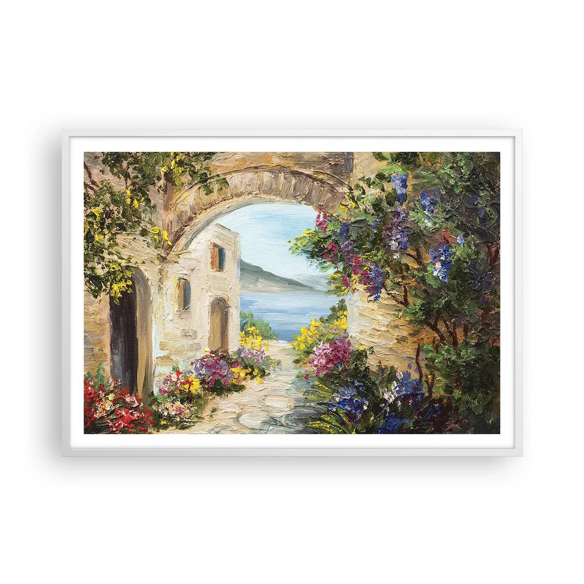 Plakat w białej ramie - Urok nadmorskiej prowincji - 100x70 cm