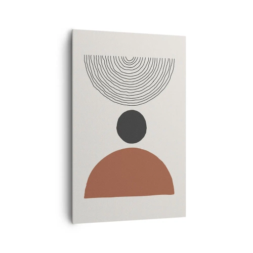 Obraz na płótnie - Abstrakcyjne figury geometryczne w ciepłych barwach - 80x120cm - W centrum uwagi - Nowoczesna dekoracja ścienna do salonu i sypialni ARTTOR