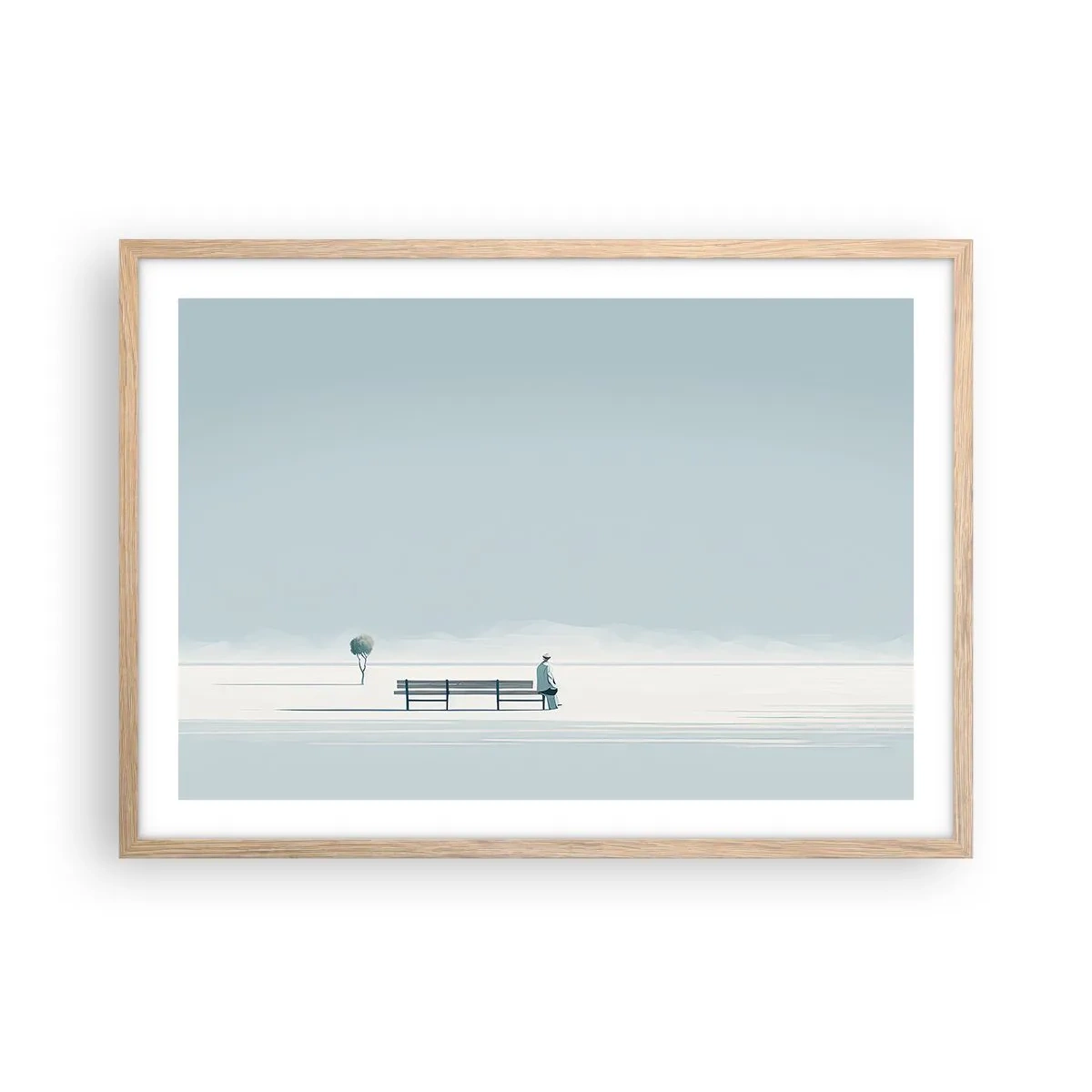 Plakat w ramie jasny dąb - Tak, czekam. - 70x50 cm