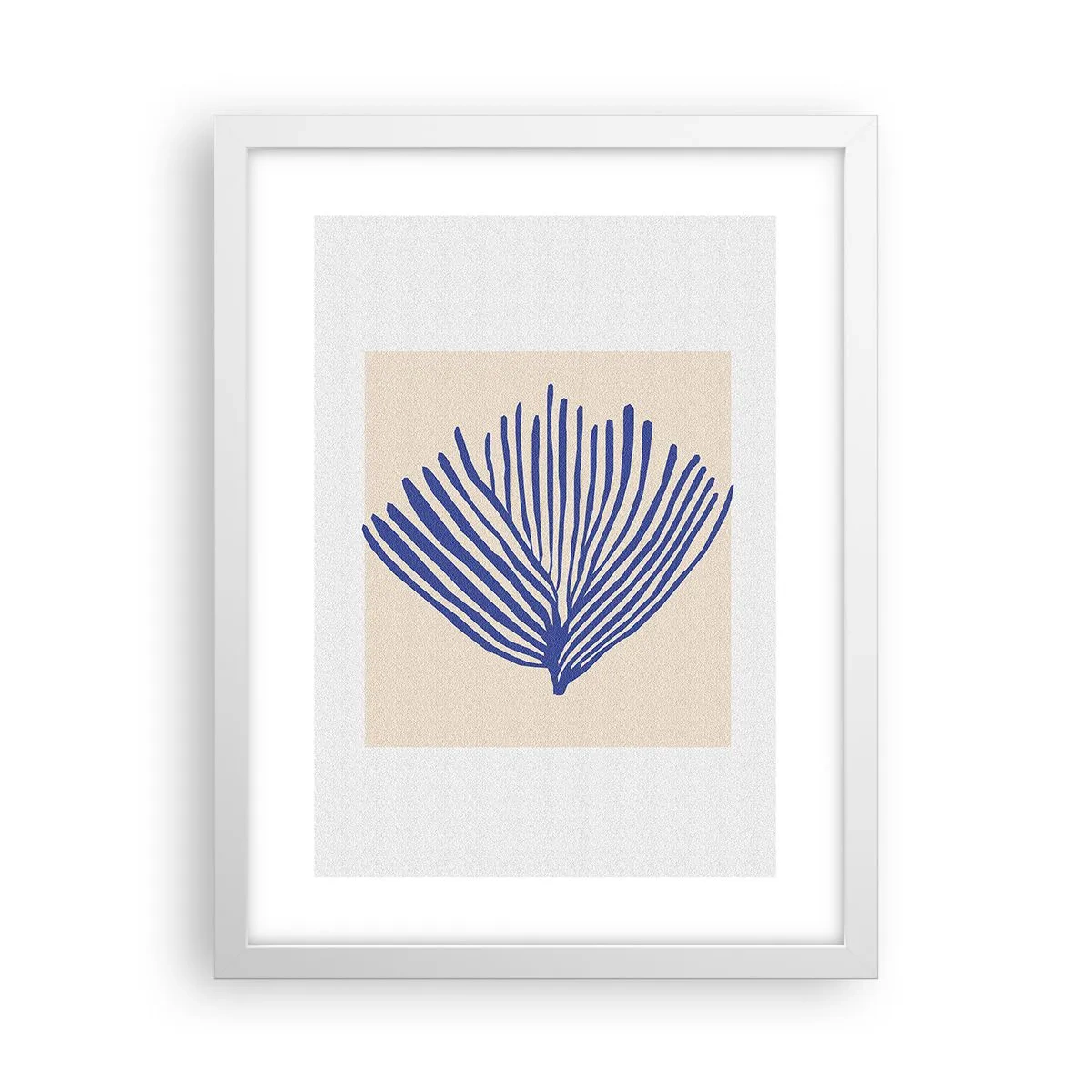 Plakat w białej ramie - Niebieski wachlarz - 30x40 cm