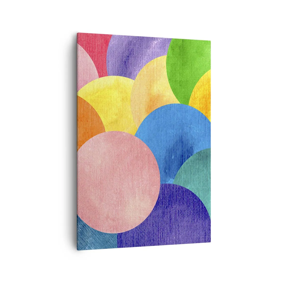 Obraz na płótnie - Kolorowe koła w stylu akwareli - 70x100cm - Pierwotna pełnia życia - Nowoczesna dekoracja ścienna do salonu i sypialni ARTTOR