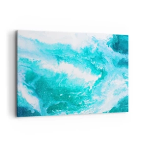 Obraz na płótnie - Abstrakcyjny wir w odcieniach błękitu - 120x80cm - W jądrze żywiołu - Nowoczesna dekoracja ścienna do salonu, kuchni i sypialni ARTTOR