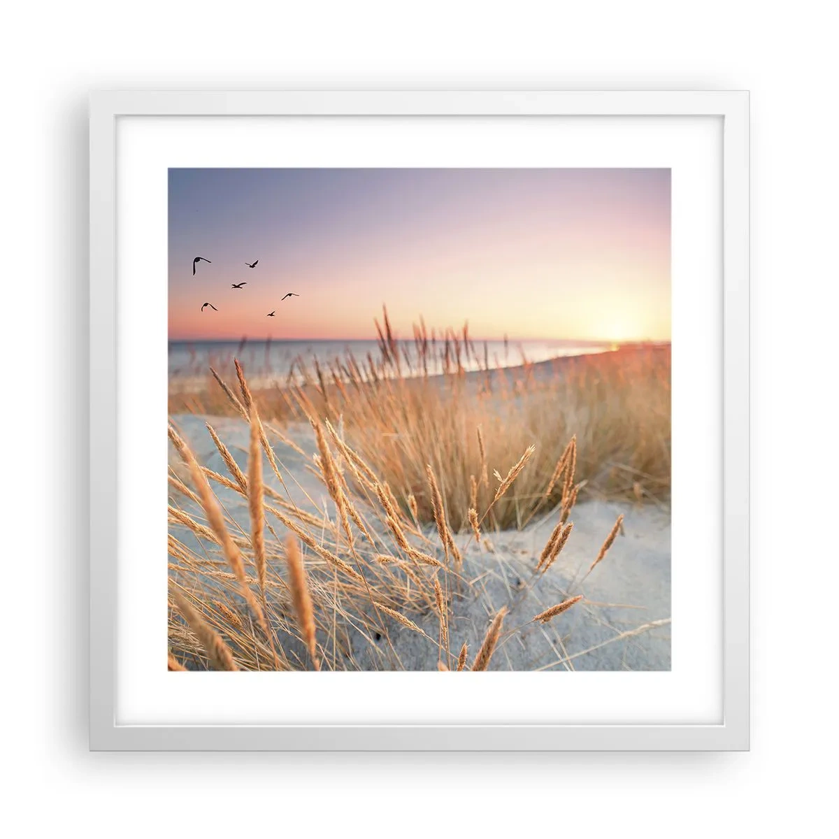 Plakat w białej ramie - Bałtycka kołysanka - 40x40 cm