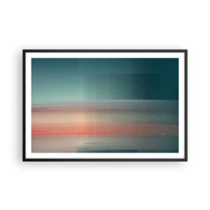 Plakat w czarnej ramie - Abstrakcja: fale światła - 91x61 cm