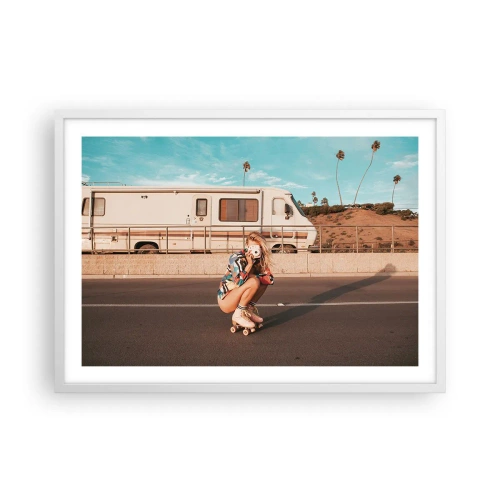 Plakat w białej ramie - Uśmiech, proszę! - 70x50 cm