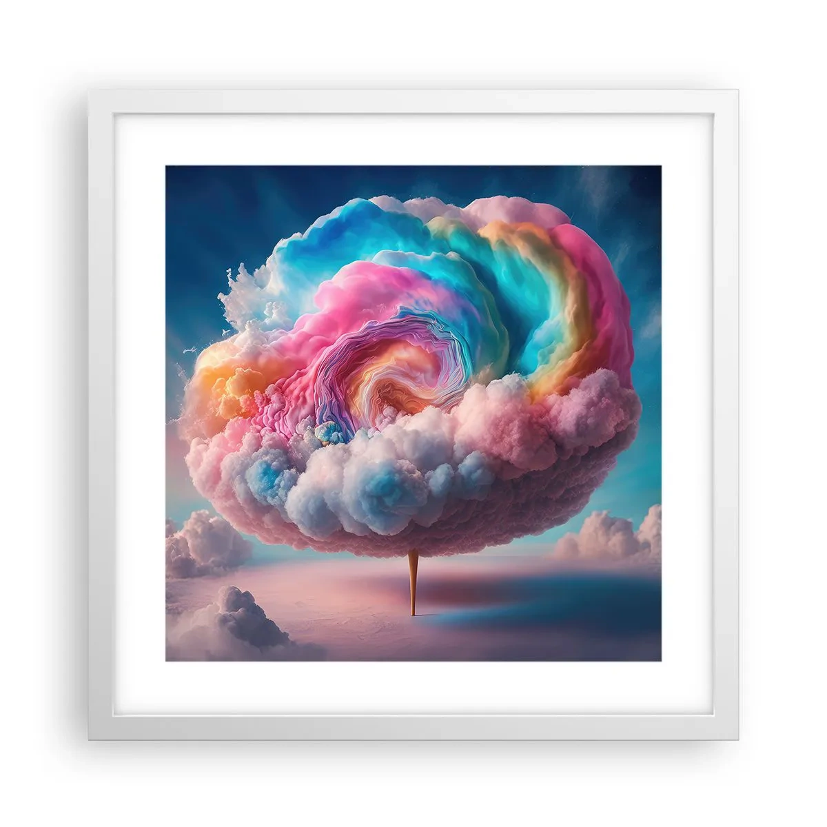 Plakat w białej ramie - Sen o wesołym miasteczku - 40x40 cm