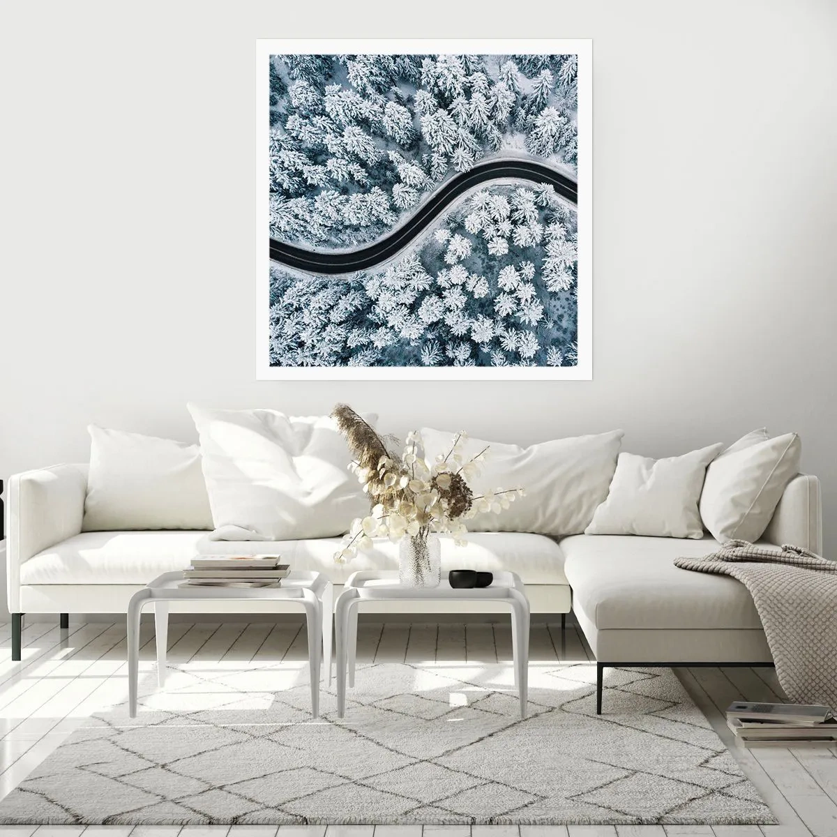 Plakat - Przez zimowy las - 40x40 cm