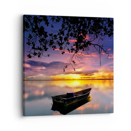 Obraz na płótnie - "Zdajesz się wisieć w środku niebokręga…" - 30x30 cm