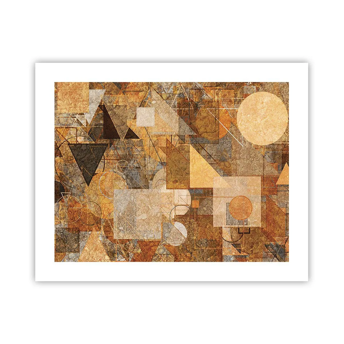 Plakat - Kubistyczne studium brązu - 50x40 cm