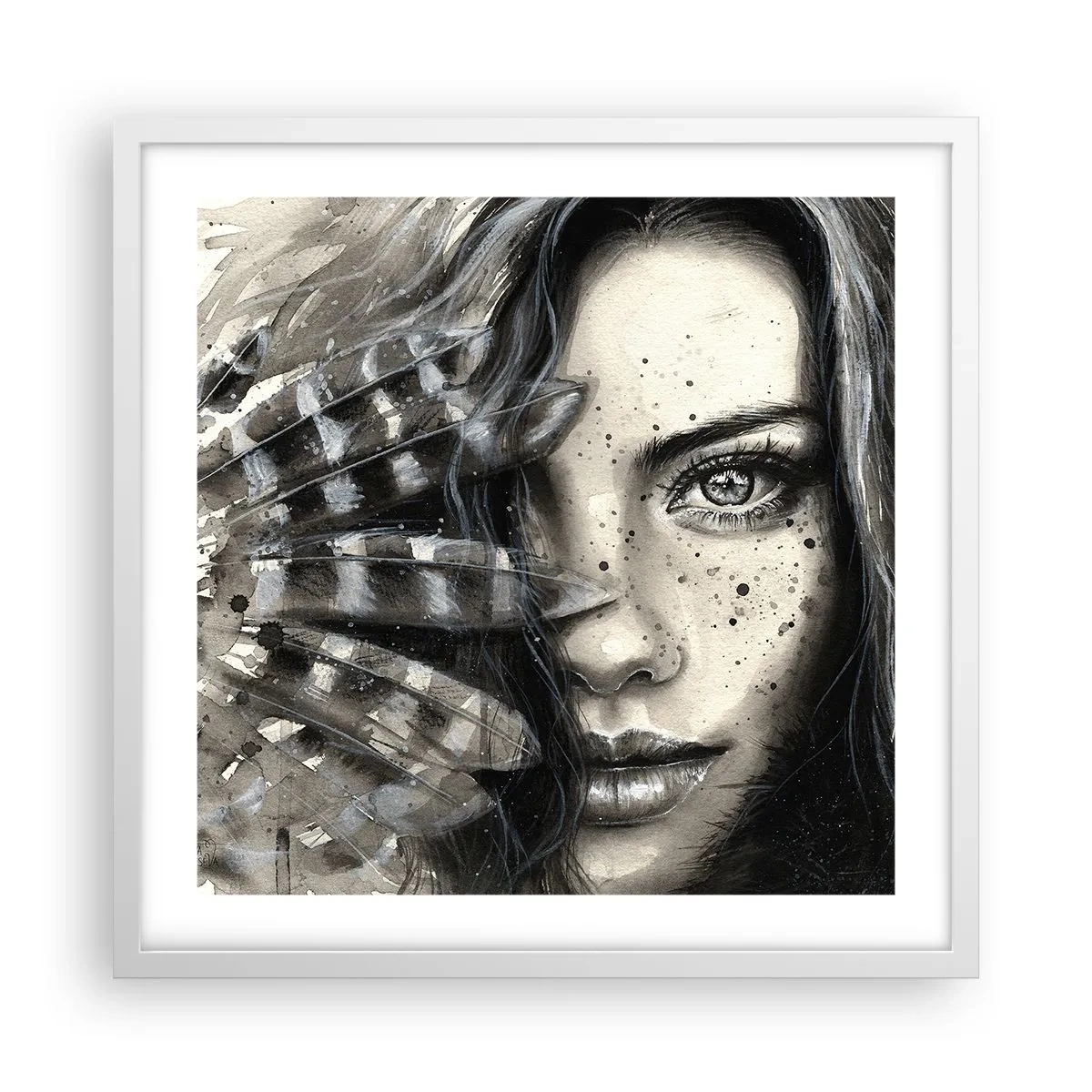 Plakat w białej ramie - Dzika piękność - 50x50 cm