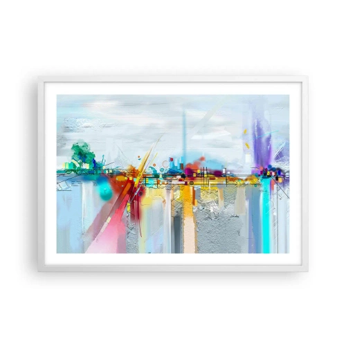 Plakat w białej ramie - Most radości nad rzeką życia - 70x50 cm
