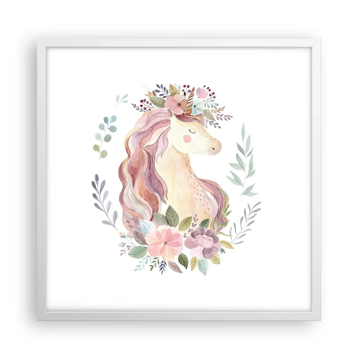 Plakat w białej ramie - Zaproszenie do świata baśni - 50x50 cm