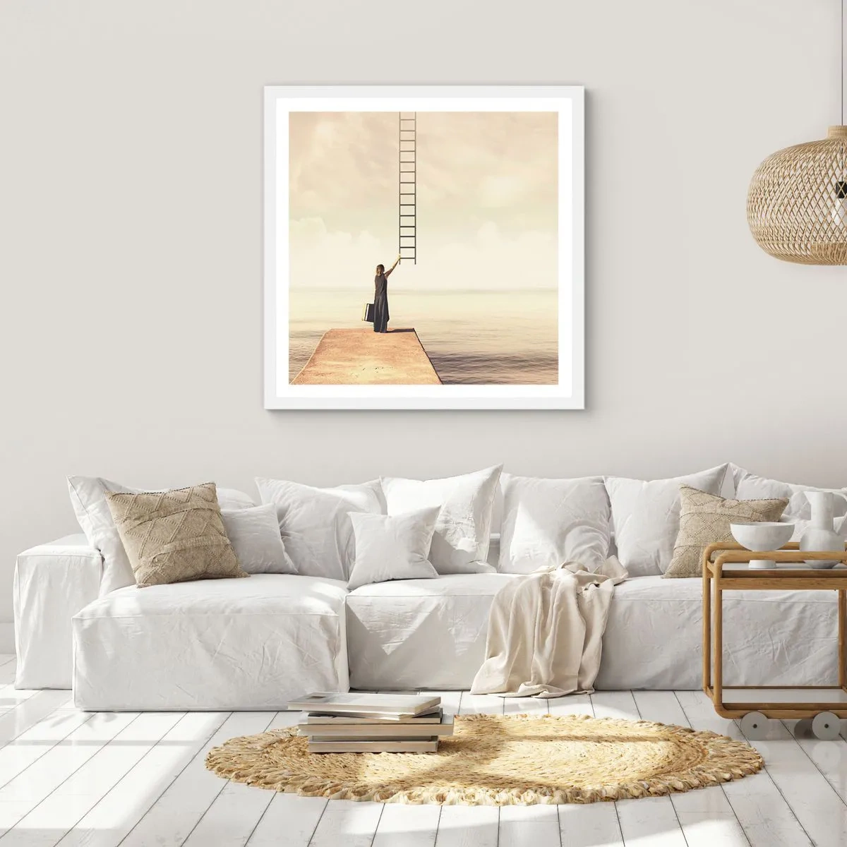Plakat w białej ramie - Magiczna podróż - 50x50 cm