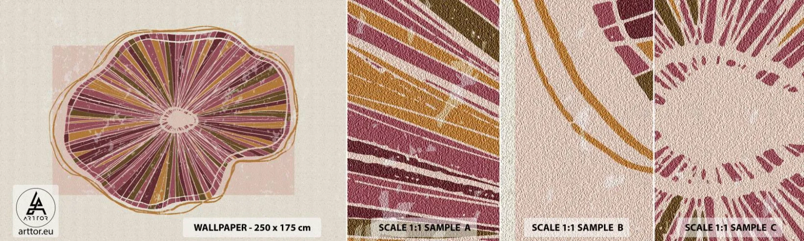 Fototapeta Próbka Samoprzylepna Deluxe Sticker - Abstrakcja promienista - Boho, Minimalizm, Abstrakcja - 100x30 cm