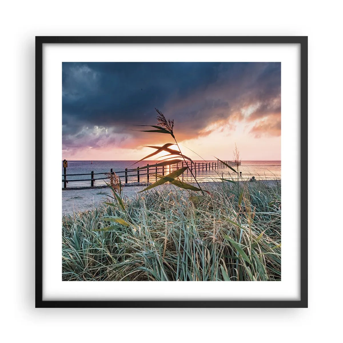 Plakat w czarnej ramie - Nie przemija z wiatrem - 50x50 cm