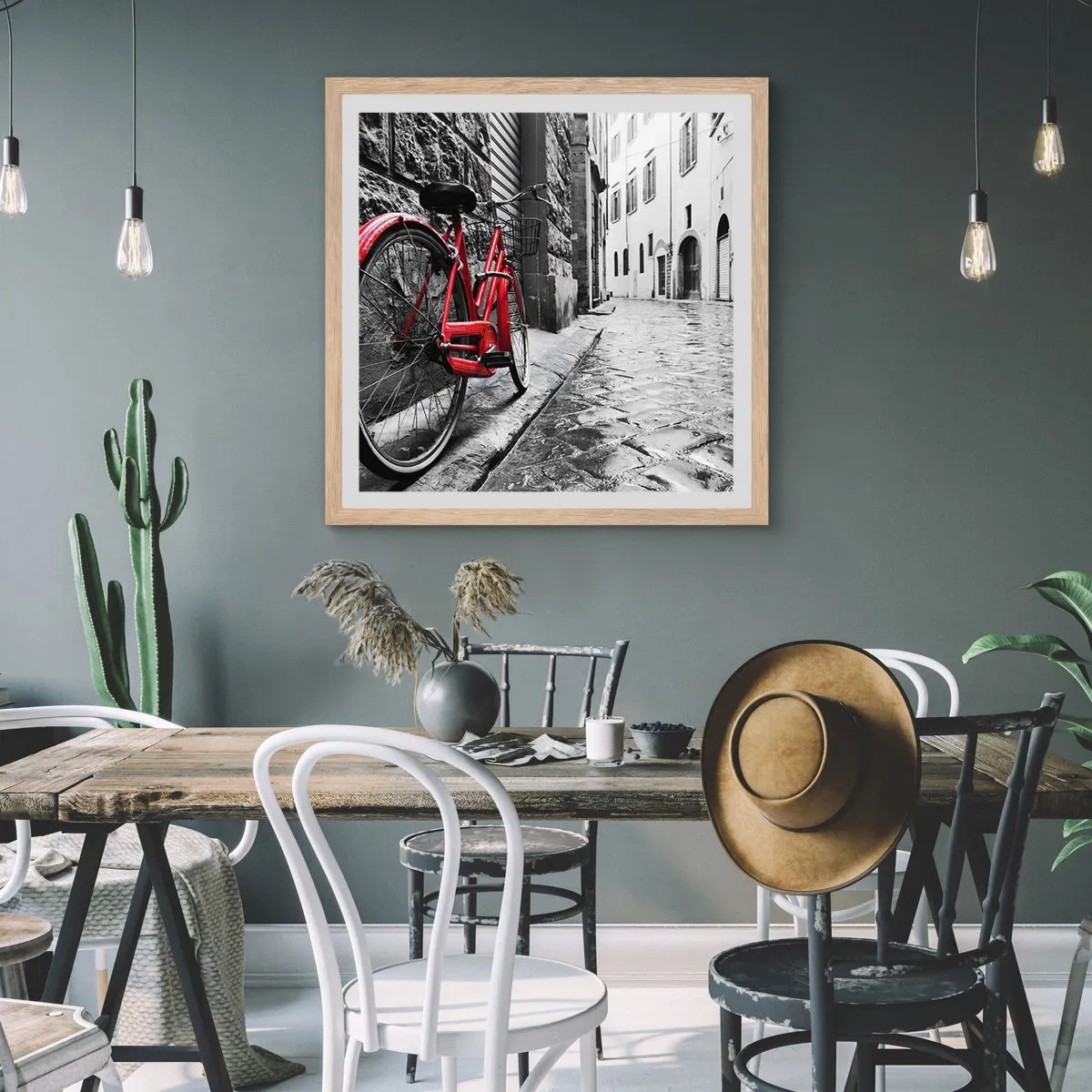 Plakat w ramie jasny dąb - Prawdziwe piękno się nie starzeje - 30x30 cm