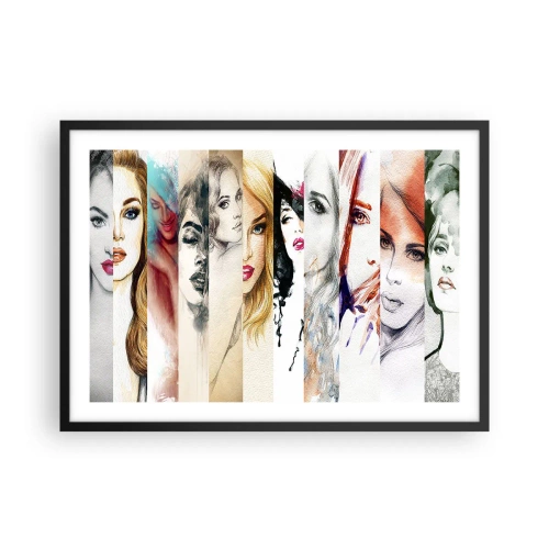 Plakat w czarnej ramie - Kolekcja portretów kobiet w różnych artystycznych stylach - 70x50cm - I zawsze to TY - Nowoczesna dekoracja ścienna do salonu i sypialni ARTTOR