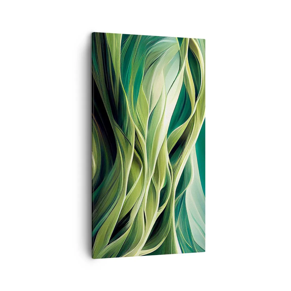 Obraz na płótnie - Abstrakcyjna gra w zielone - 45x80 cm