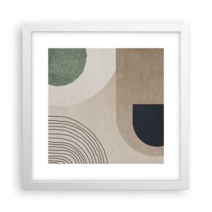 Plakat w białej ramie - Łagodność owalu - 30x30 cm