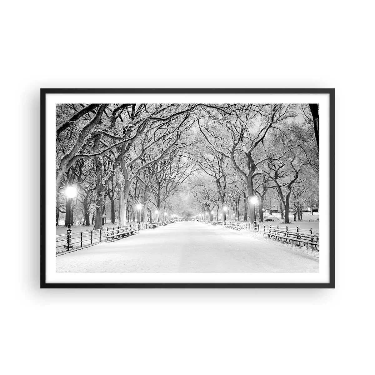 Plakat w czarnej ramie - Cztery pory roku – zima - 91x61 cm