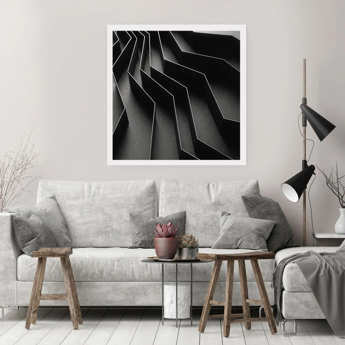 Plakat - Przestrzenny porządek - 50x50 cm