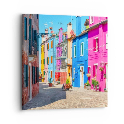 Obraz na płótnie - Miasteczko "Pod papugami" - 40x40 cm