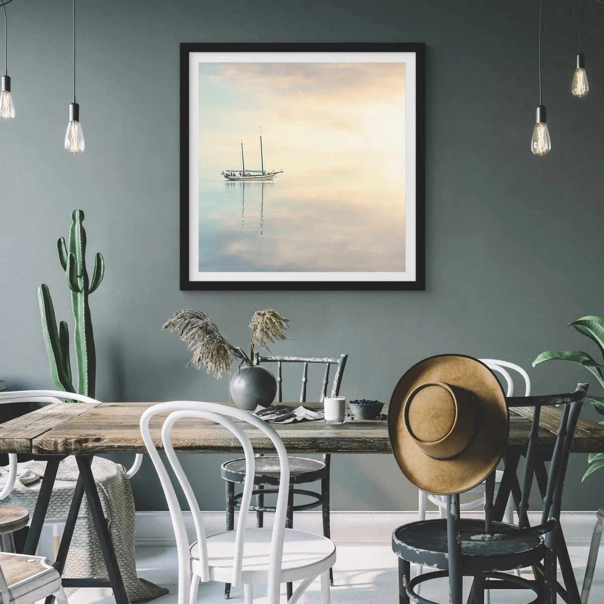 Plakat w czarnej ramie - W morzu ciszy - 30x30 cm