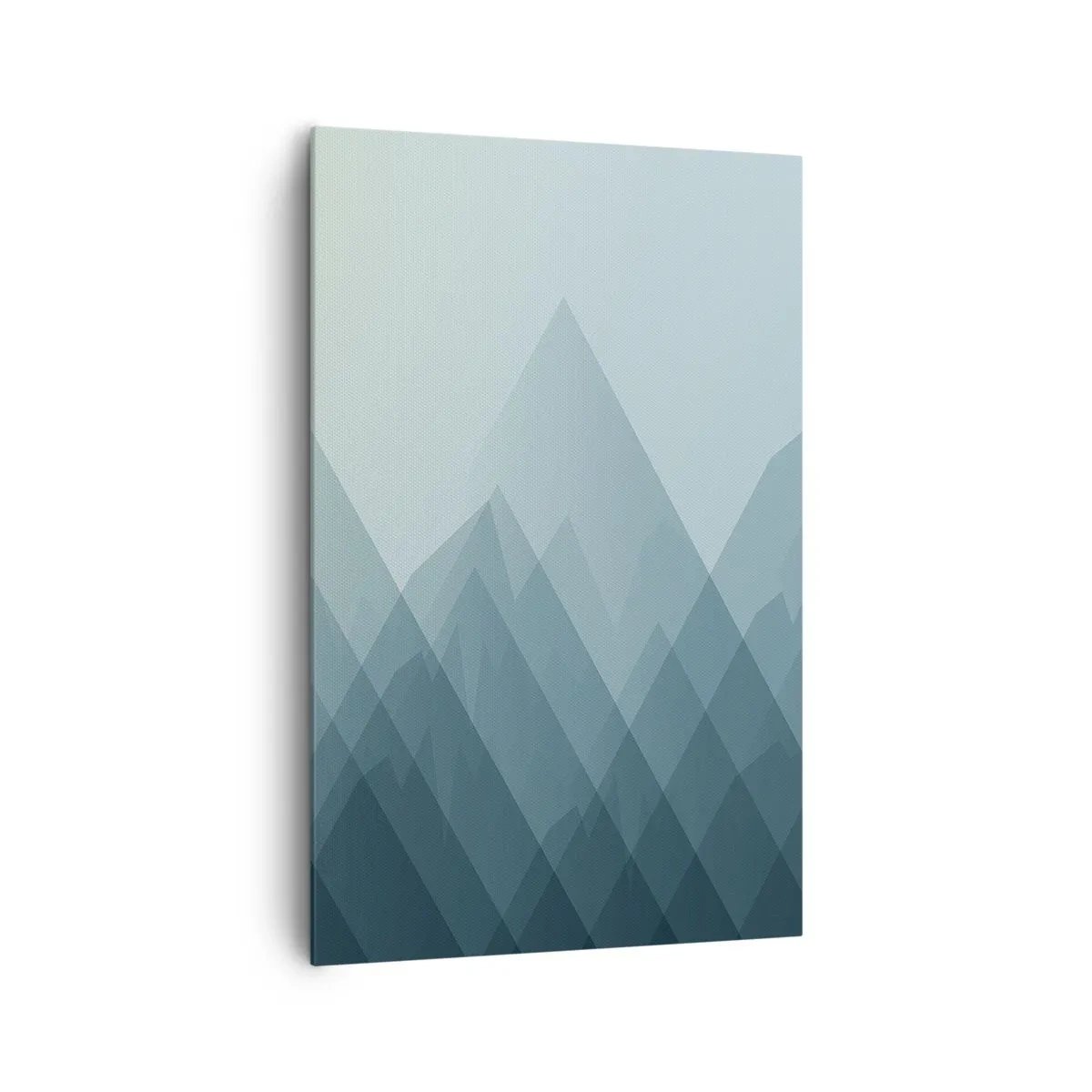 Obraz na płótnie - Minimalistyczna grafika gór w odcieniach niebieskiego - 80x120cm - Wielka, większa, największa - Nowoczesna dekoracja ścienna do salonu i sypialni ARTTOR