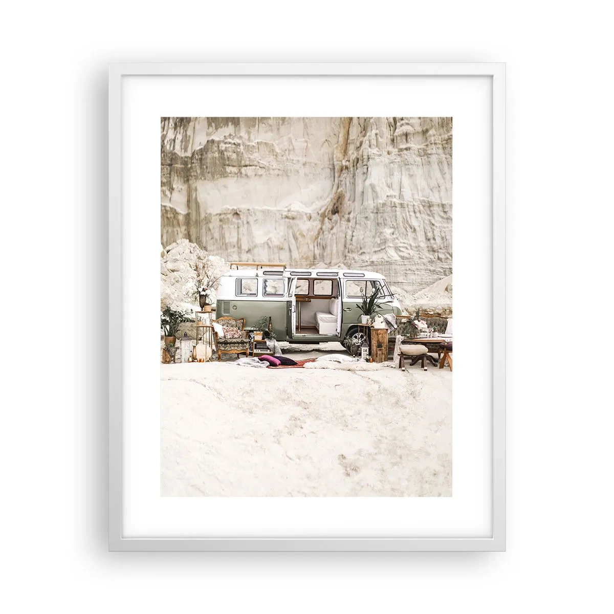 Plakat w białej ramie - Podróż czas zacząć - 40x50 cm