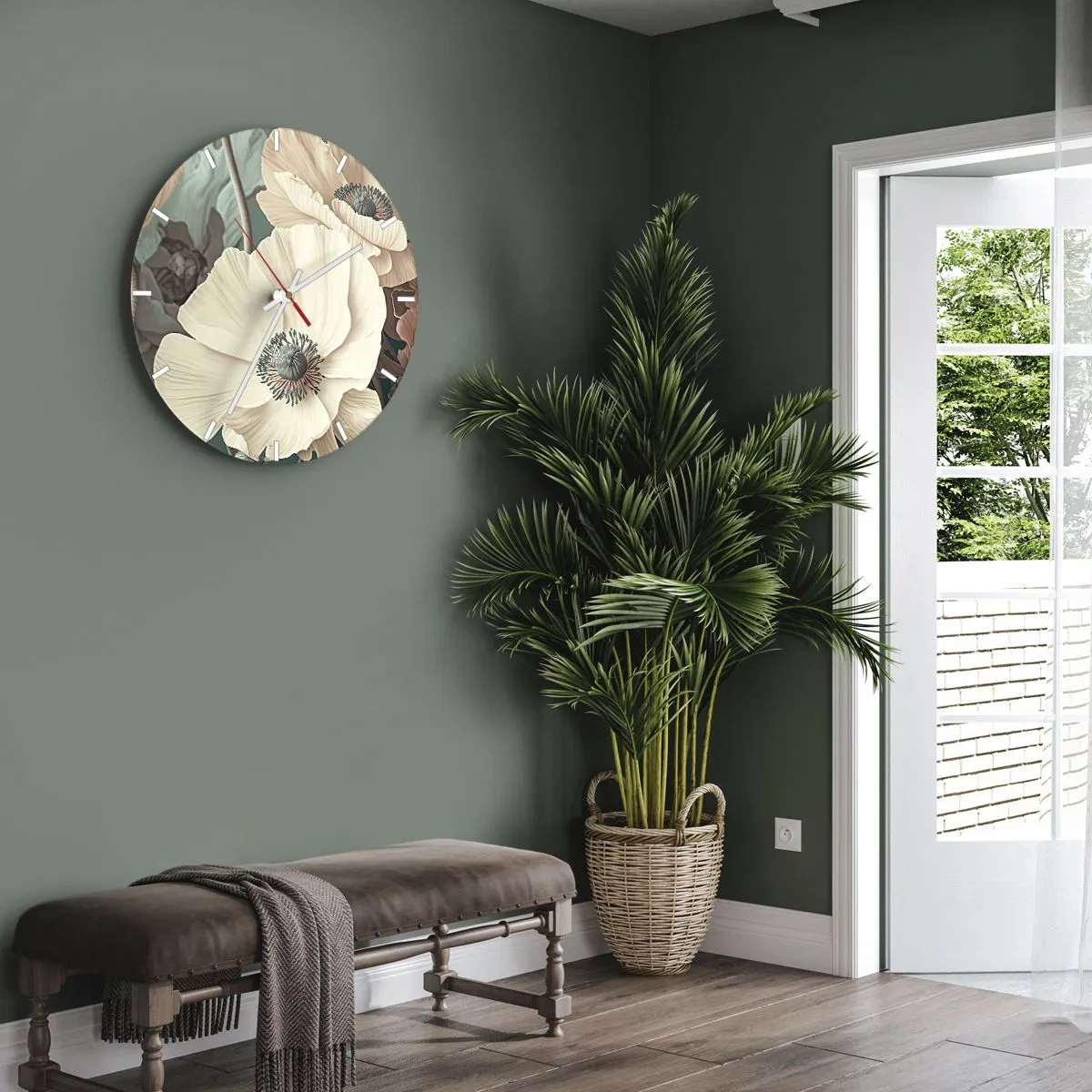 Zegar ścienny - Szept maków - 30x30 cm