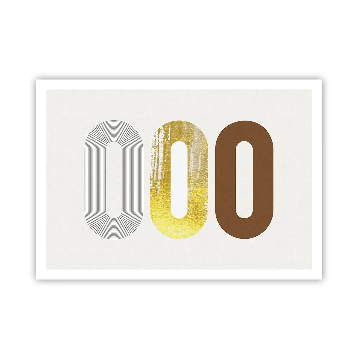 Plakat - Abstrakcyjny motyw trzech geometrycznych kształtów - 100x70cm - Ooo! - Nowoczesna dekoracja ścienna do salonu i sypialni ARTTOR