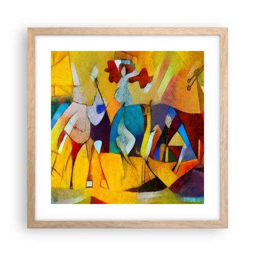 Plakat w ramie jasny dąb - Słońce - życie - radość - 40x40 cm