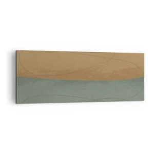 Obraz na płótnie - Abstrakcyjna kompozycja w naturalnych odcieniach ziemi - 140x50cm - Kompozycja horyzontalna - Nowoczesna dekoracja ścienna do salonu i sypialni ARTTOR