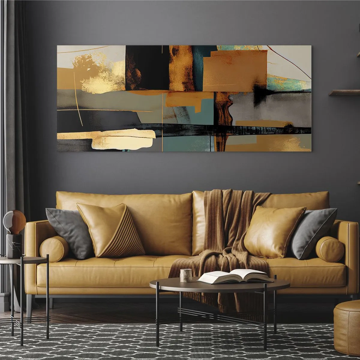 Obraz na szkle - Abstrakcja – światło i cień - 100x40 cm