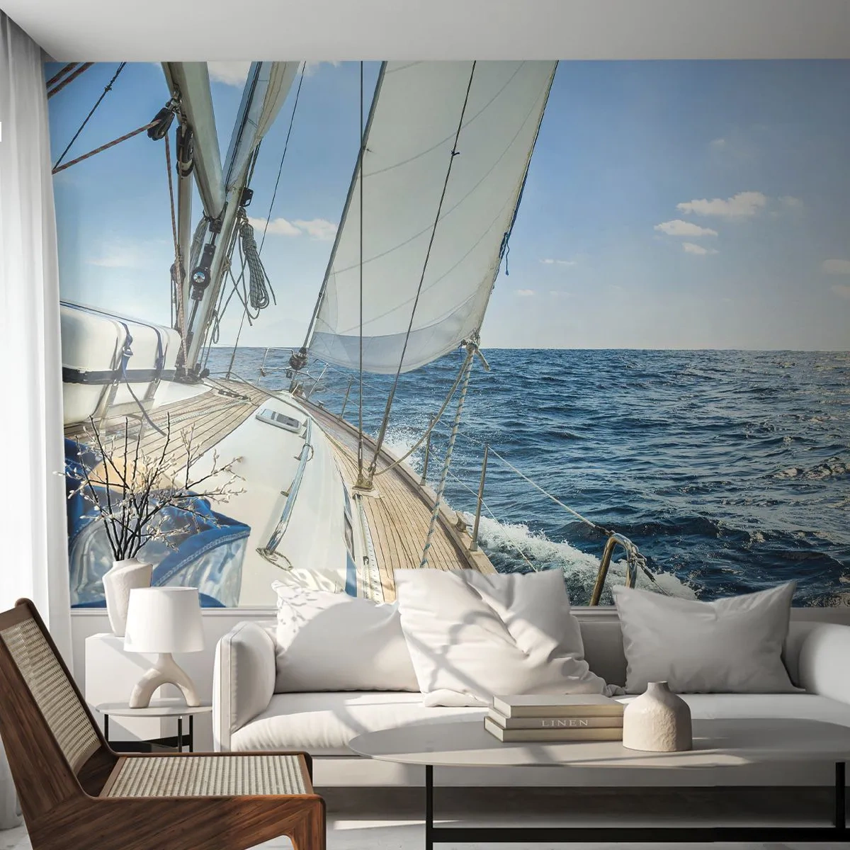 Fototapeta Premium Sand - Ahoj, przygodo - Jacht, Morze, Żeglowanie - 100x70 cm