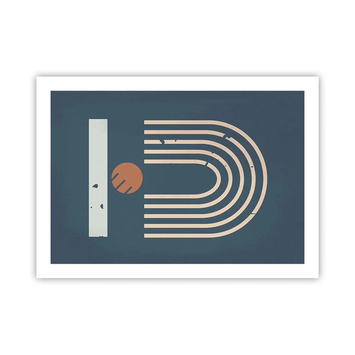 Plakat - Geometria na granacie - 70x50 cm