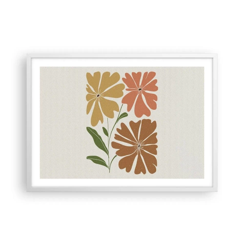 Plakat w białej ramie - Natura i geometria - 70x50 cm