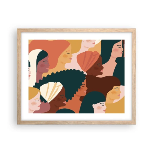 Plakat w ramie jasny dąb - Tylko kobiecość - 50x40 cm