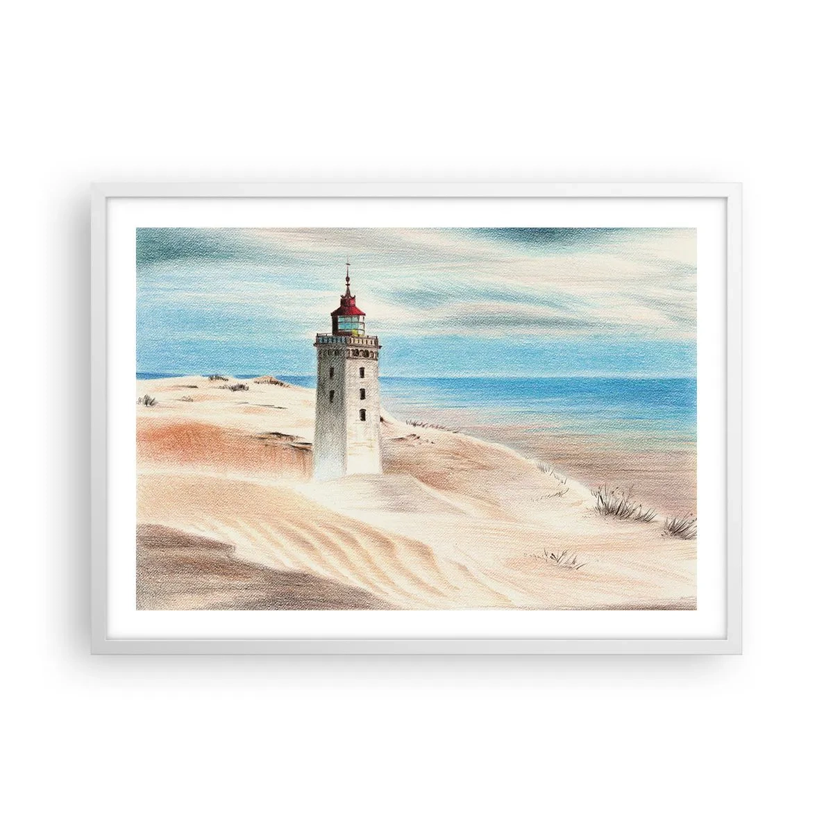 Plakat w białej ramie - Zawsze wpatrzona w morze - 70x50 cm