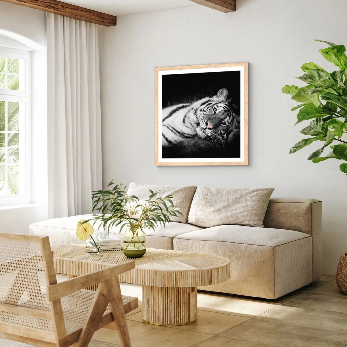 Plakat w ramie jasny dąb - Dzikość i spokój - 30x30 cm