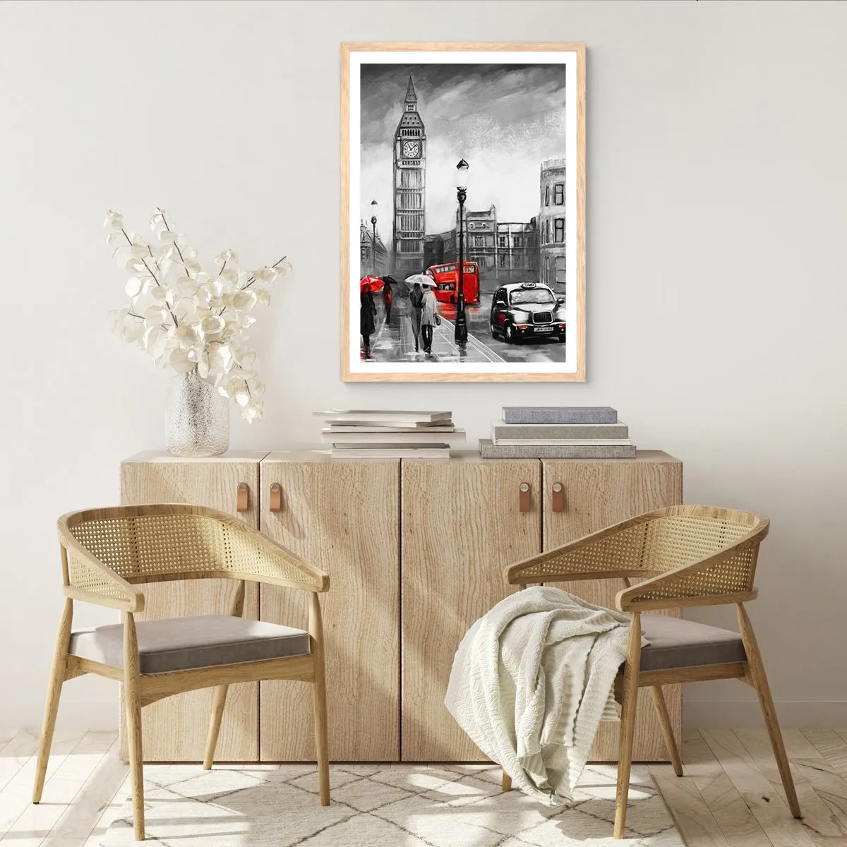 Plakat w ramie jasny dąb - Wcale nie szare miasto - 70x100 cm