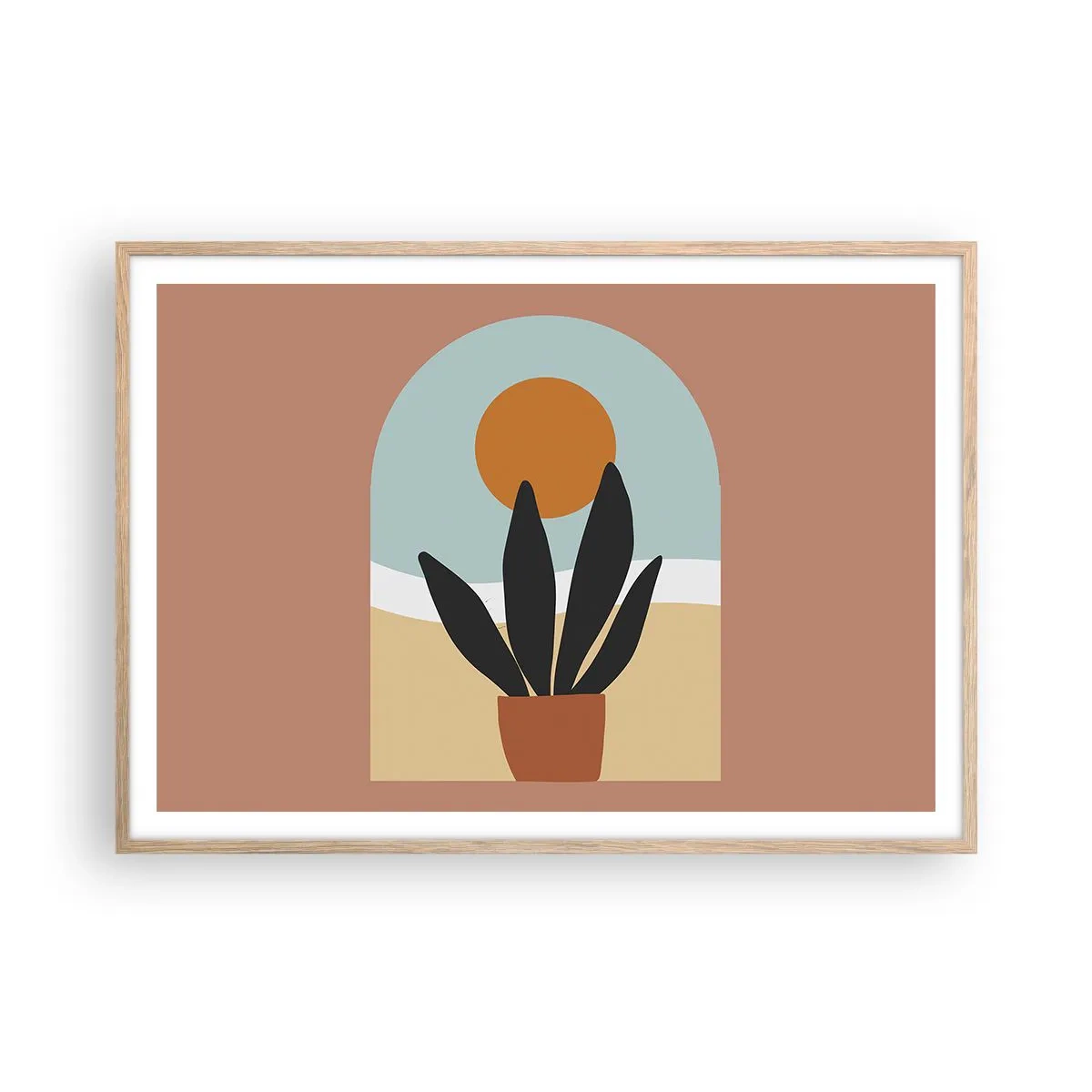 Plakat w ramie jasny dąb - Drobne radości - 100x70 cm