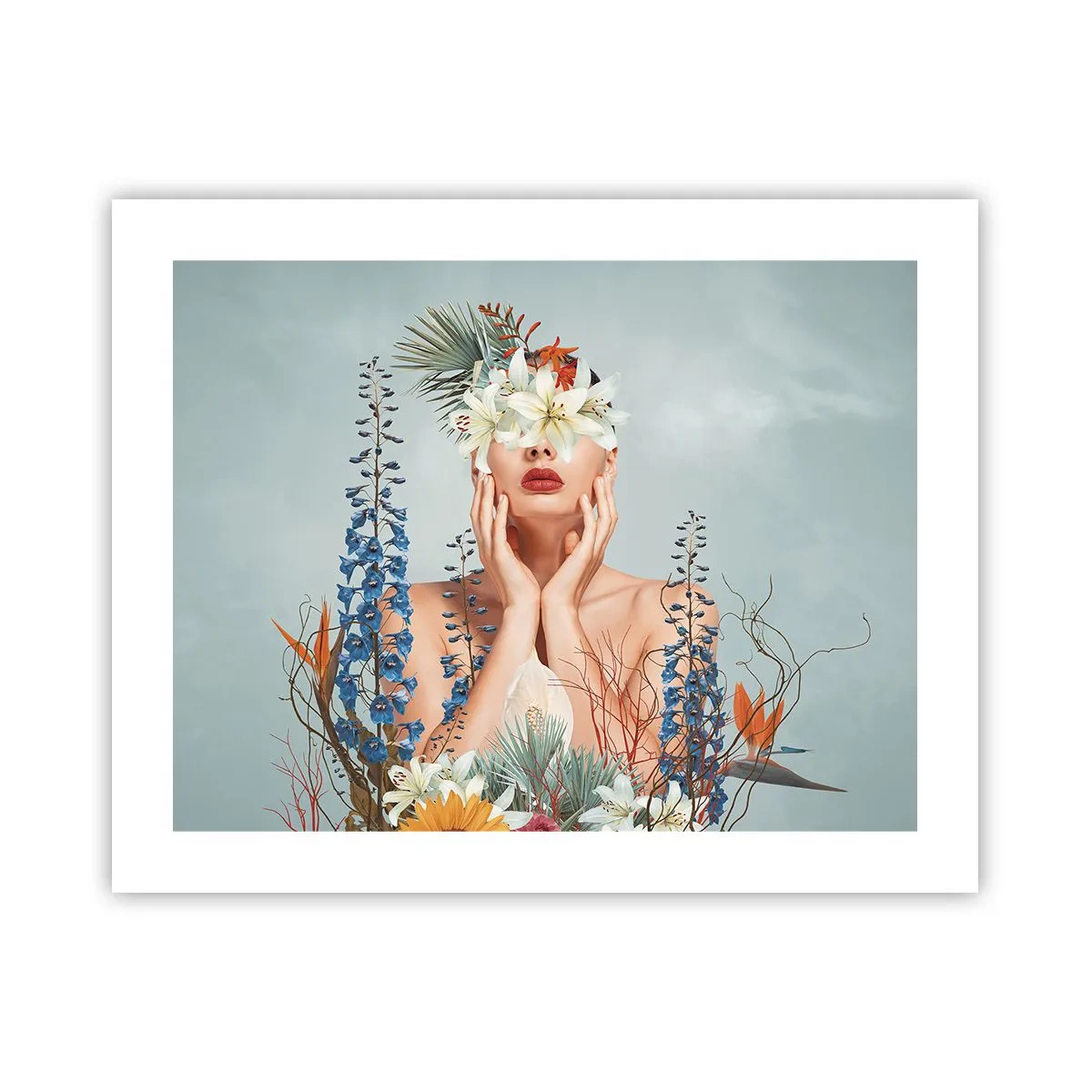 Plakat - Kobieta – kwiat - 50x40 cm